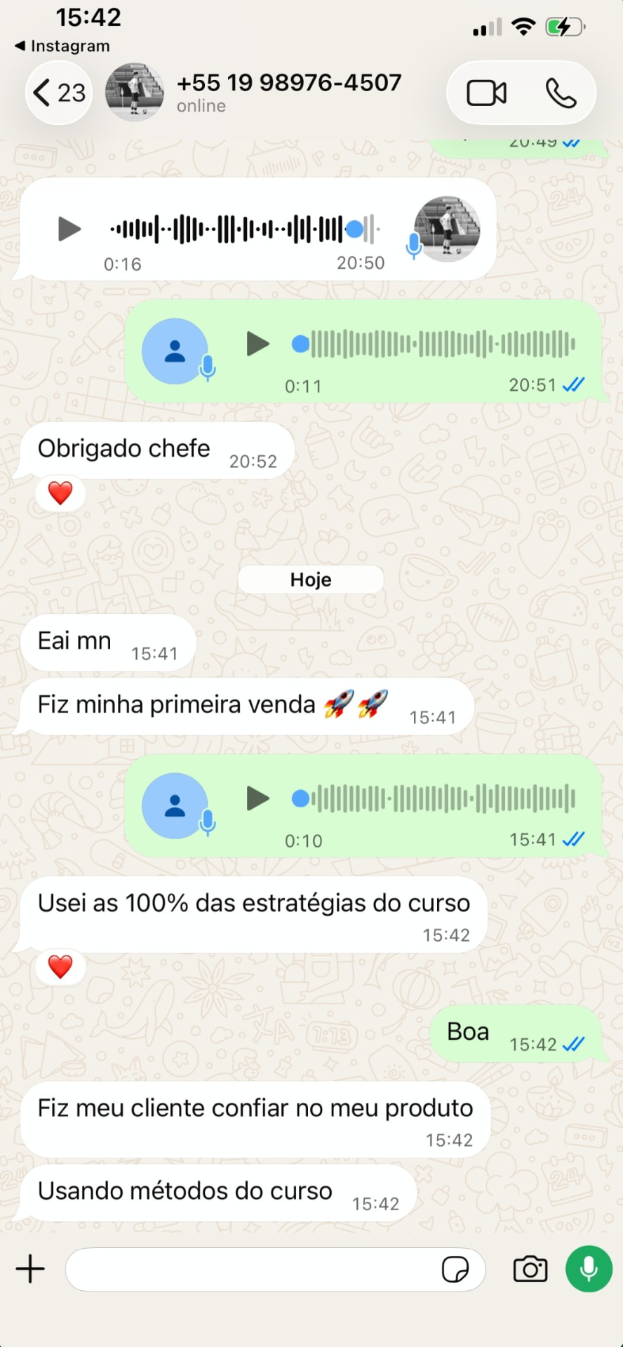 Conversa de aluna: 'Fiz minha primeira venda' usando as estratégias do curso